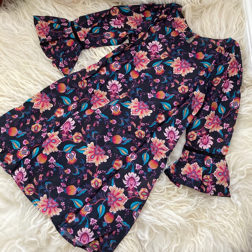 Nanette Lepore Black Floral Tatum Tunic - Picture 12 of 16